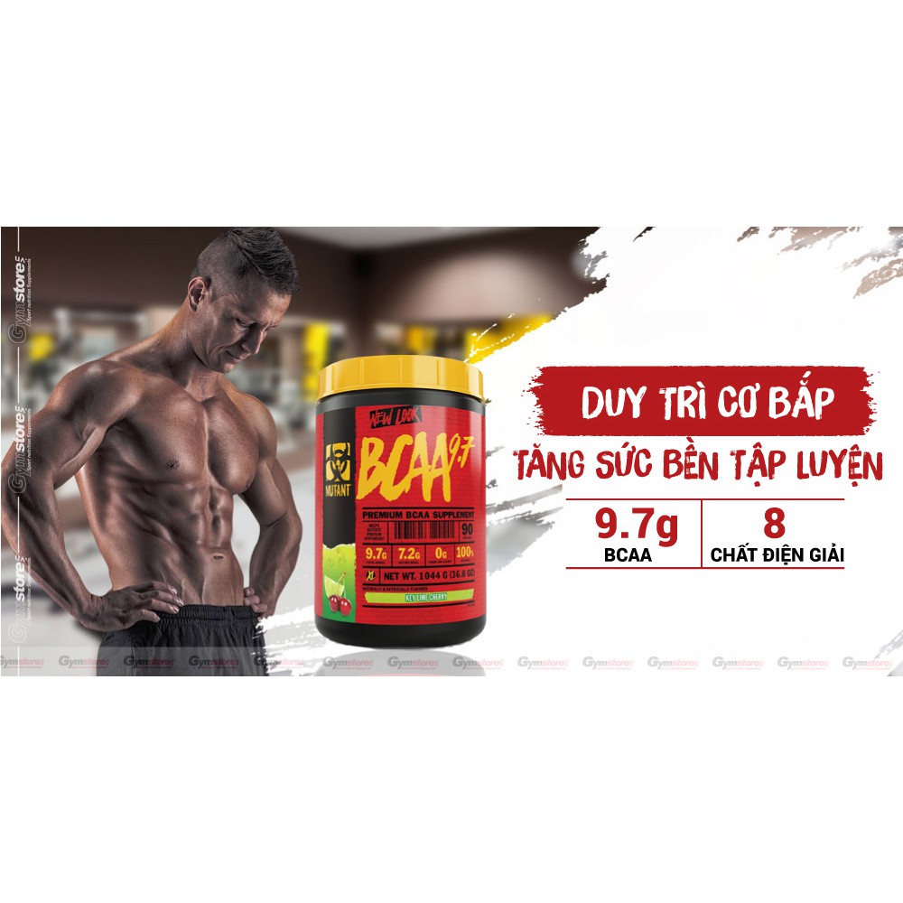 Sữa phục hồi cơ, tăng sức bền Mutant BCAA 9.7, 30 Servings  nhập khẩu Canada phân phối Gymstore