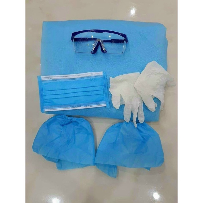 Đồ bảo hộ y tế, Combo 7 món, Phòng dịch an toàn, Hỗ trợ chống dịch, chính hãng dày dặn chuẩn y tế