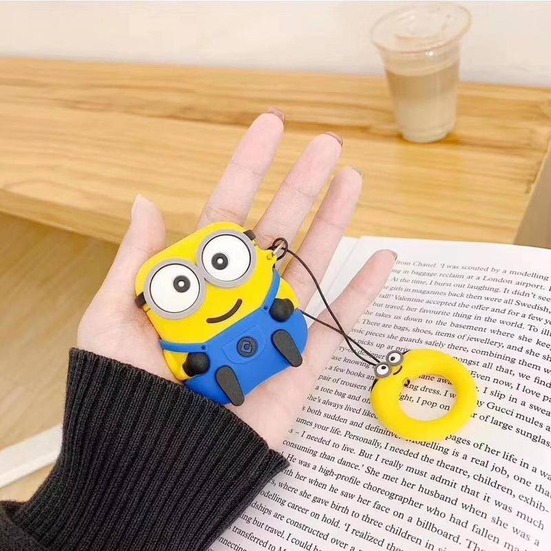 Vỏ bảo vệ hộp sạc tai nghe Airpods 2 bằng silicon hình quả chuối 3D chống sốc chống bụi kèm dây đeo