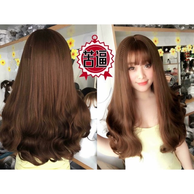 Tóc giả nguyên đầu xoăn đuôi 50cm ❤️FREESHIP❤️ cả đầu 1574