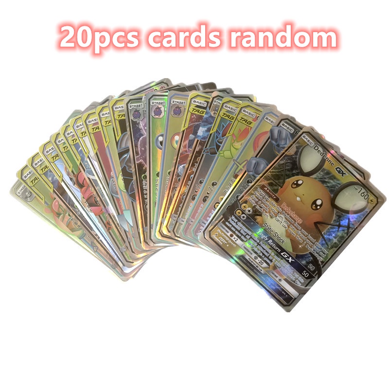 Set 20 / 60 / 120 Thẻ Bài Pokemon Đồ Chơi Phiên Bản Tiếng Anh