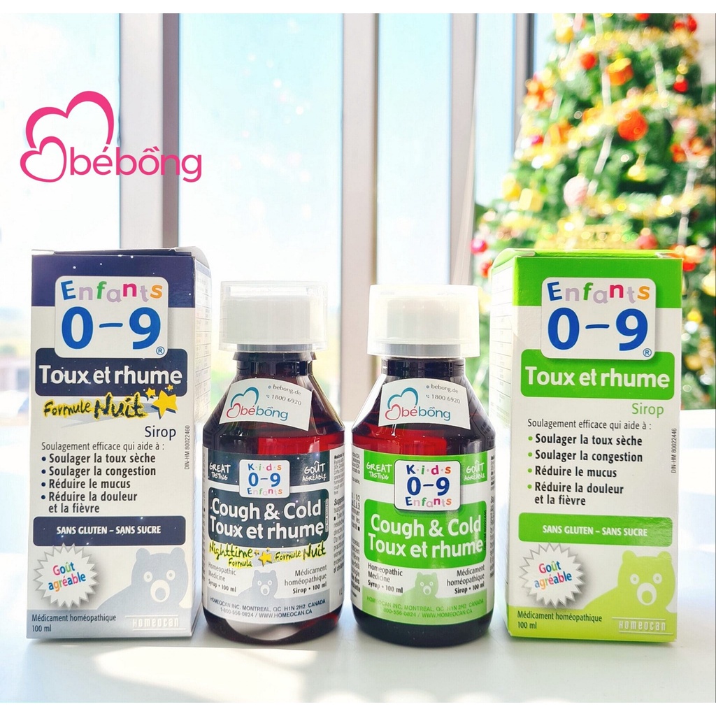 Siro Cough &amp; Cold Homeocan Canada ngày (trẻ từ 0 - 9 tuổi)