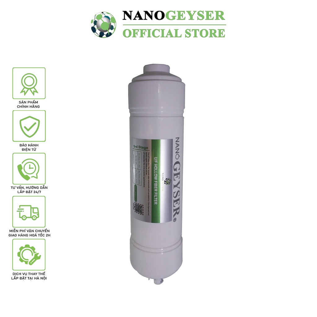 Lõi UF Hollow Fiber Filter Nano Geyser, Lõi lọc nước số 4 máy lọc nước UF, Dùng cho các dòng máy lọc nước UF, Crystal...