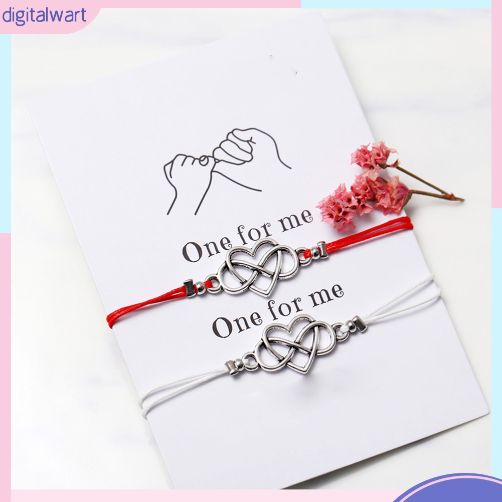 Set 2 Vòng Tay Mặt Trái Tim Cho Cặp Đôi Thẻ