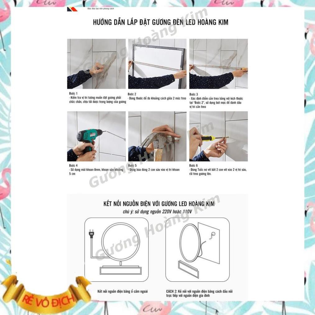 [ giá sỉ ] gương soi toàn thân decor đèn led cảm ứng thông minh - kích thước 50x120 cm | BigBuy360 - bigbuy360.vn