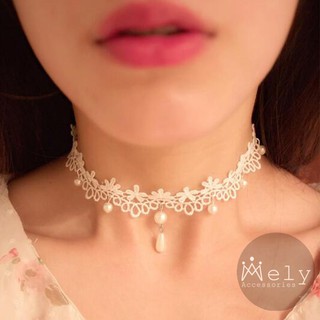 VÒNG CỔ TATTOO CHOKER HẠT TRẮNG - MELY 894
