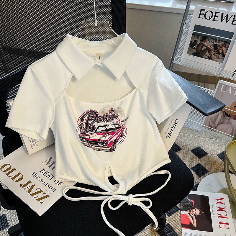 Áo polo Ngắn Tay Cột Dây Thời Trang Mùa Hè Cho Nữ