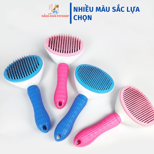 Lược chải lông chó mèo có nút bấm CHÍNH HÃNG CLEAN chải lông chó mèo
