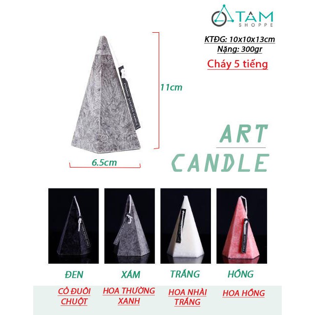 Nến thơm trang trí hình chóp tam giác NEN-TD-02