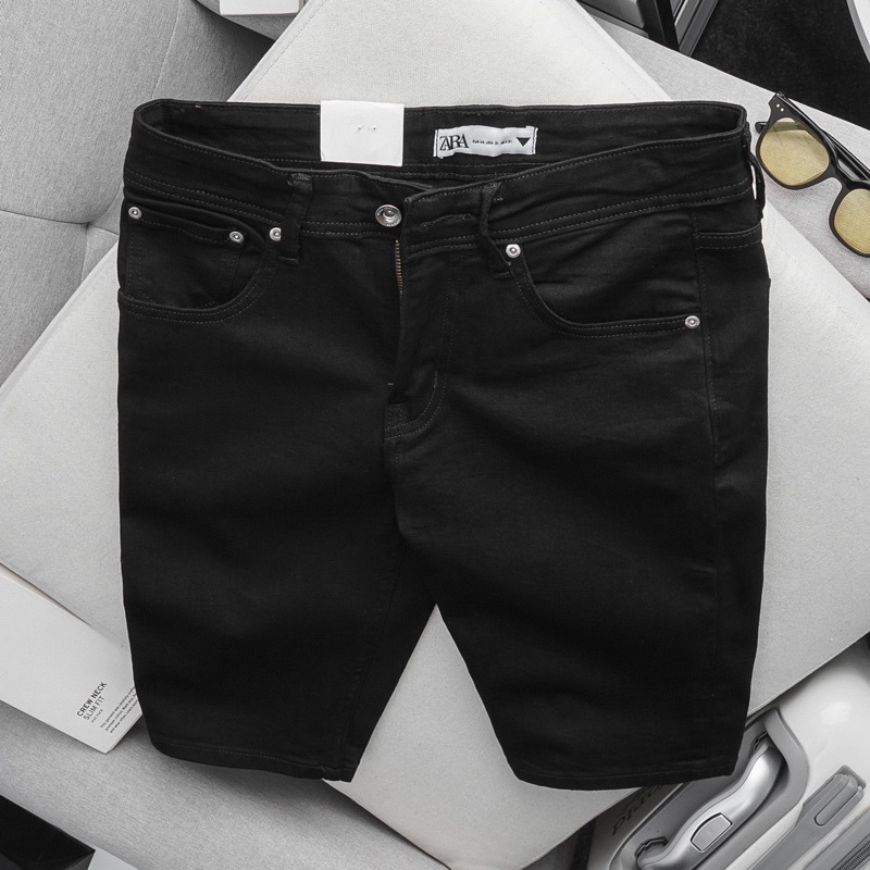 Quần short jean nam 02 màu đen trắng| Quần ngố nam - jean co giản hàng cao cấp
