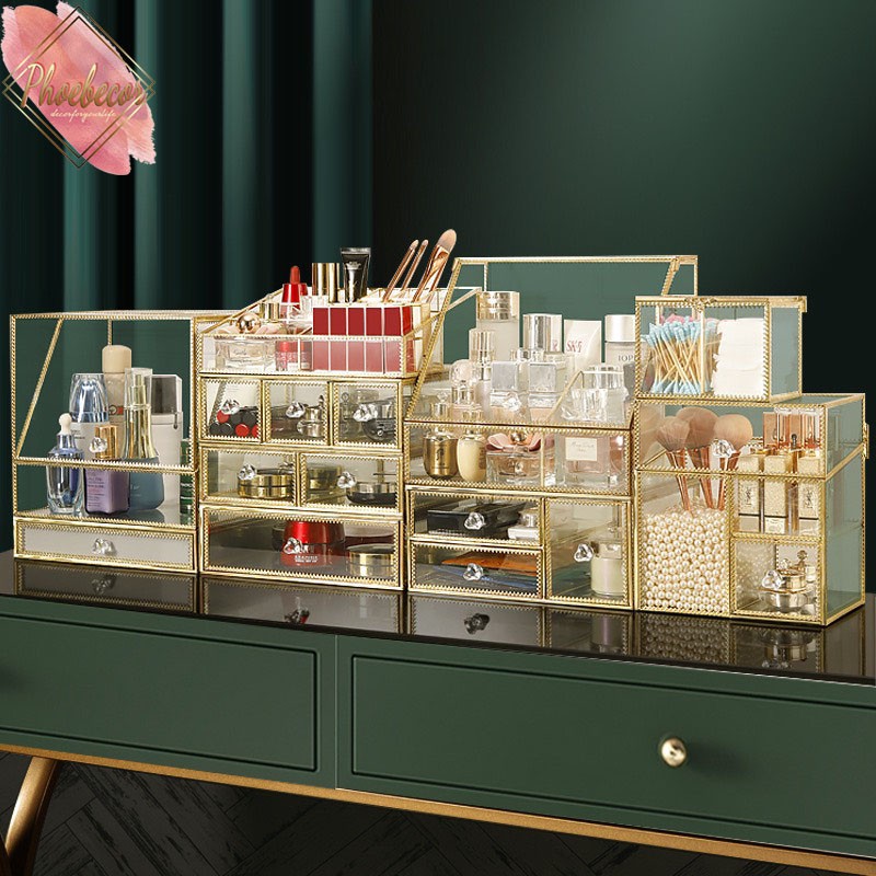 Kệ đựng mỹ phẩm, khay đựng mỹ phẩm, hộp đựng son trong suốt, để bàn - PB31 | BigBuy360 - bigbuy360.vn