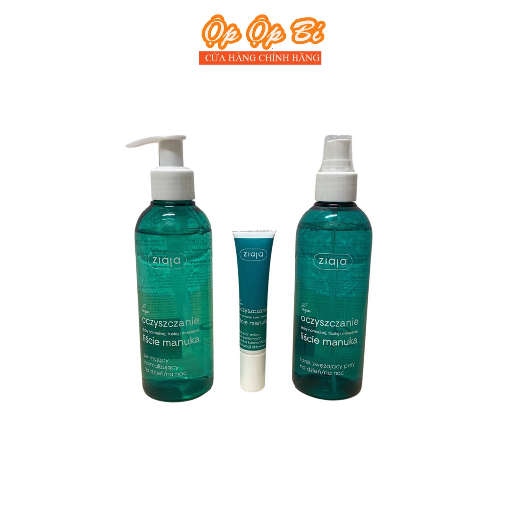 Bộ Ngăn Ngừa, Thu Nhỏ Lỗ Chân Lông, Giảm Bóng Nhờn, Cân Bằng Độ PH - Ziaja Manuka