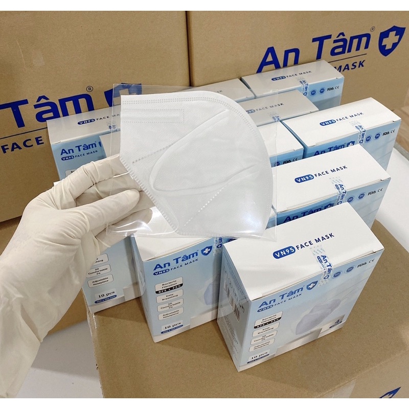 1hop/ 10 cái N95 sử dụng công nghệ hút tĩnh điện có khả năng lọc được 95% các hạt có kích thước siêu nhỏ đến 0.3