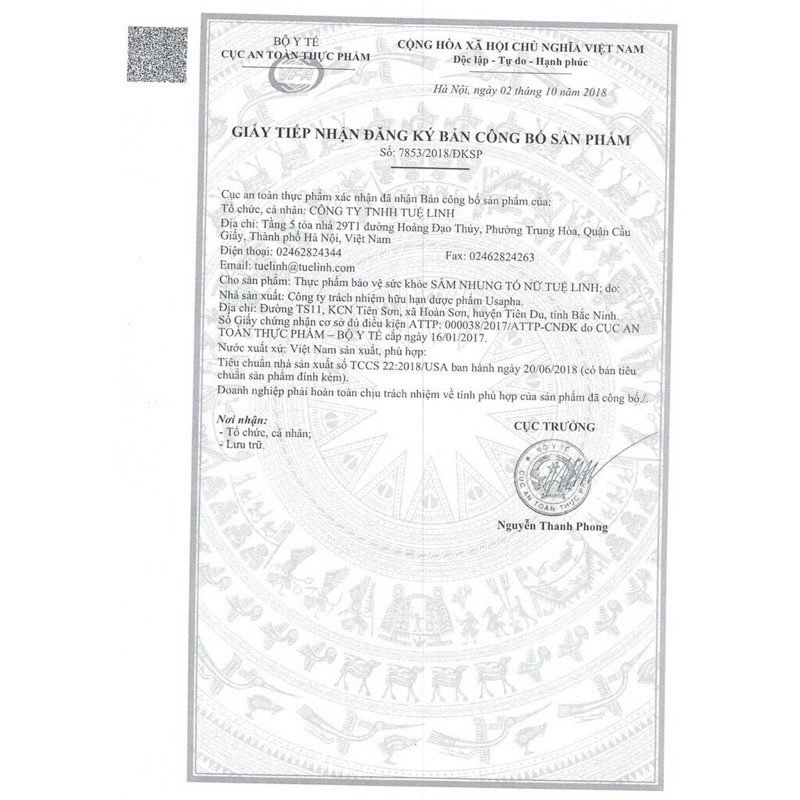 Sâm nhung tố nữ tuệ linh - chai 30 viên