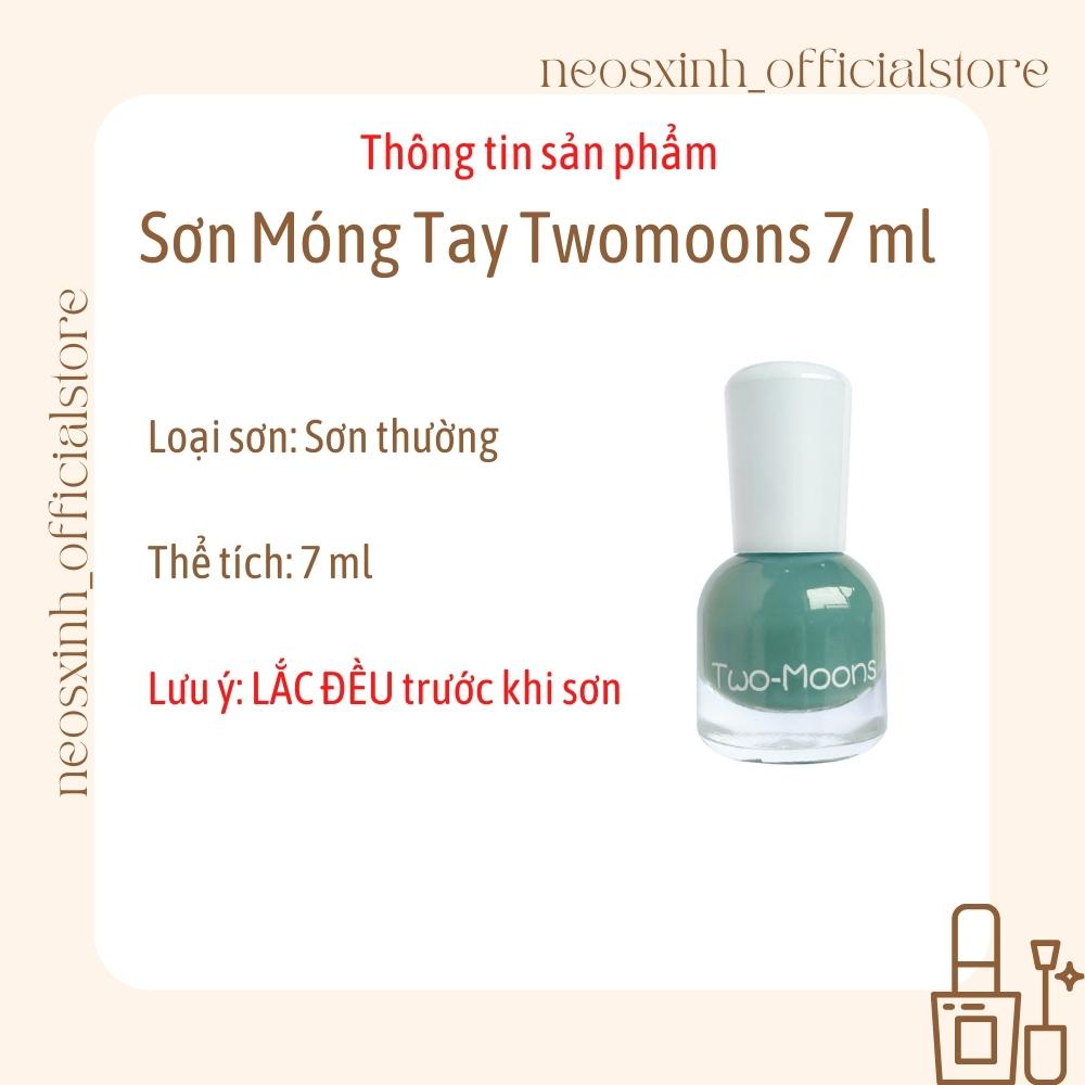 Sơn Móng Tay Twomoons SET 2 LỌ Mini 7ml Màu Nude Đen Trắng Trong Suốt Kim Tuyến Pastel Tím - Neosxinh Nails