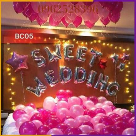 [TẶNG QUÀ ] Set Trang Trí Phòng Cưới, Phòng Tân Hôn, Đám Cưới { TẶNG BƠM TAY + KEO + RUY BĂNG }