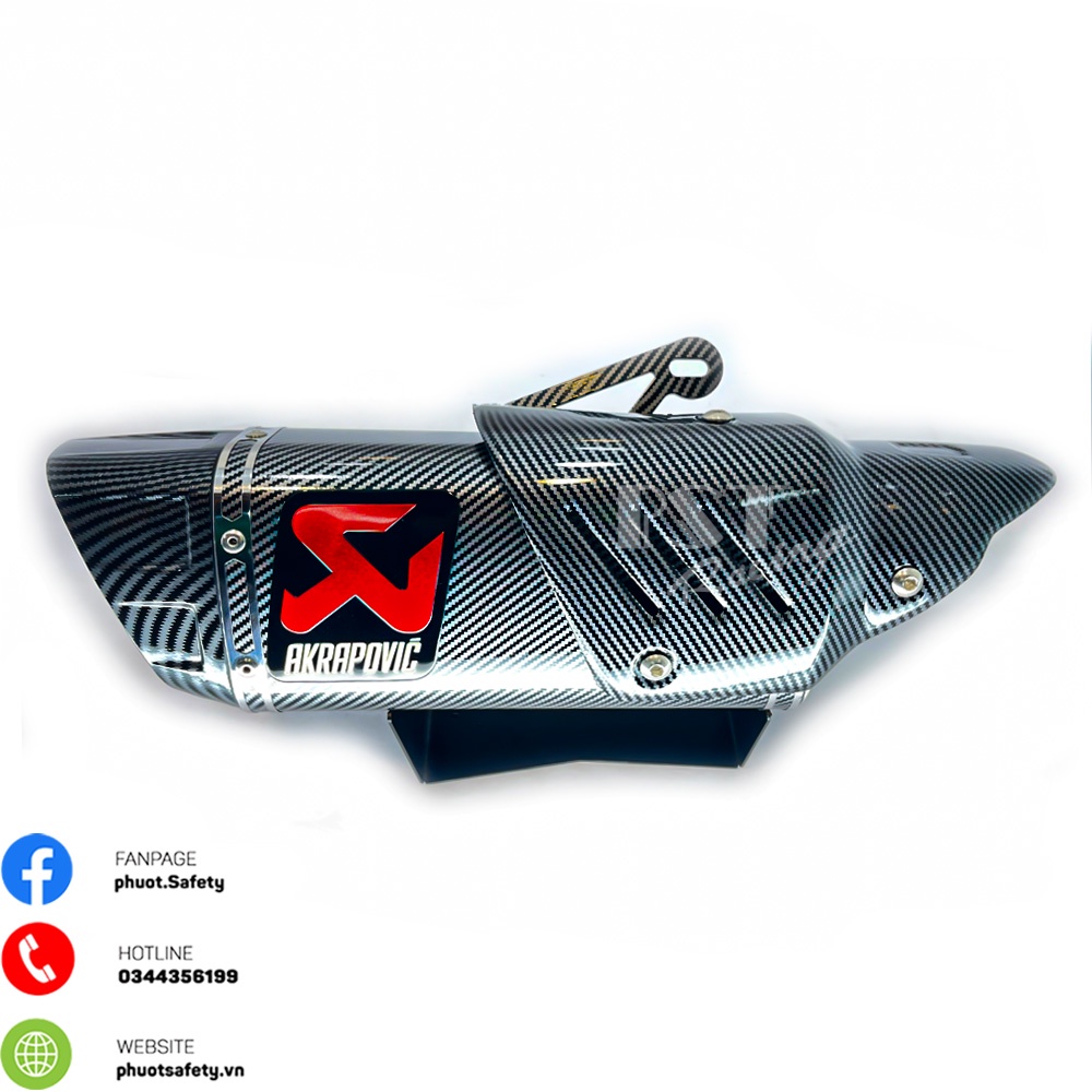 Pô Akrapovic R1 Trắng ỐP nhúng Carbon Nhập Khẩu