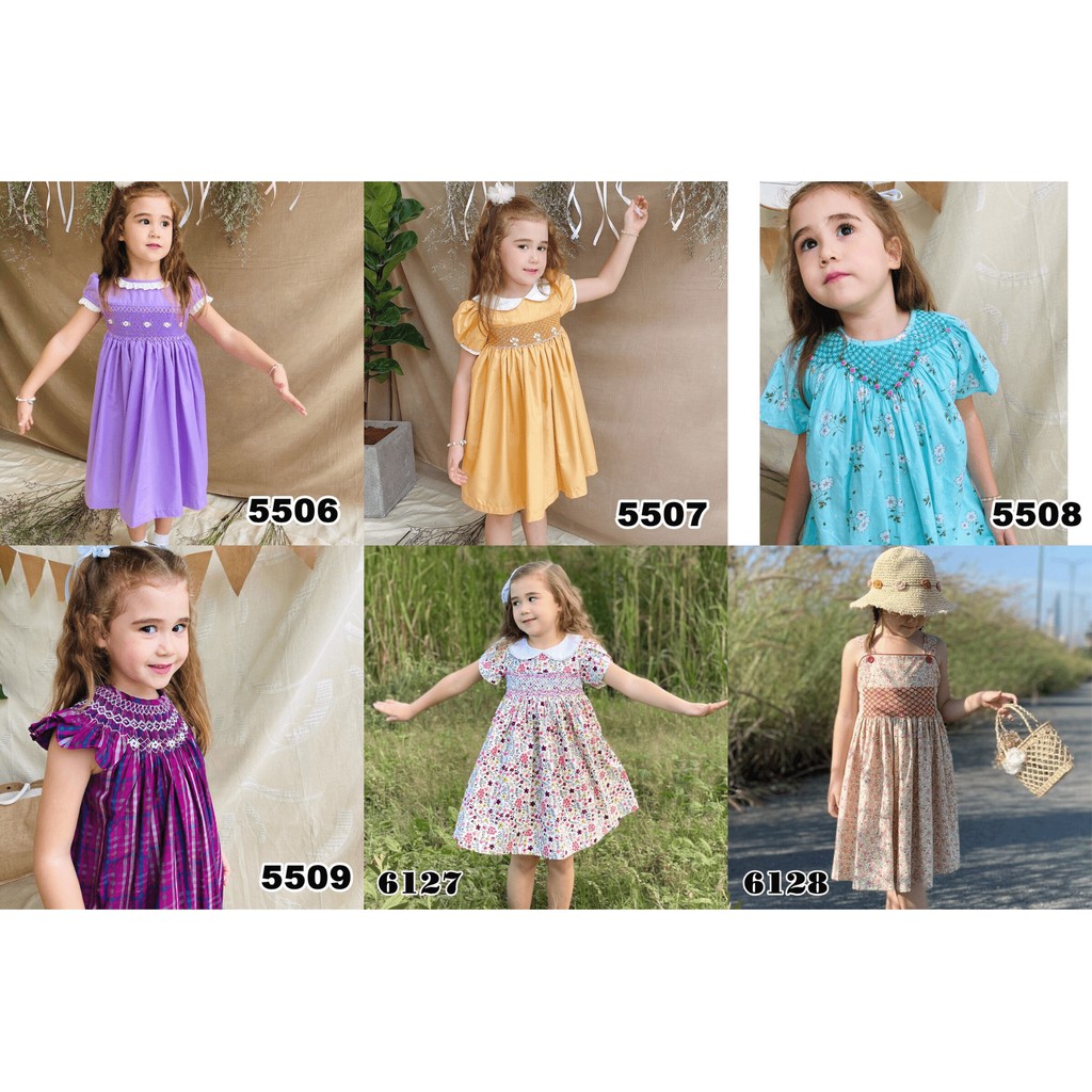 Đầm Smock Bé Gái Oliriver Cho Bé Từ 9-22KG