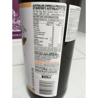 Syrup Đào Bickford's 750ml - NK Úc
