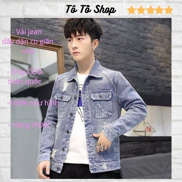 Áo Khoác Jean Nam ❤️FREESHIP❤️ Áo Khoác Bò Nam Thời Trang Chuẩn Hàng Shop Tô Tồ Shop - AKJN9