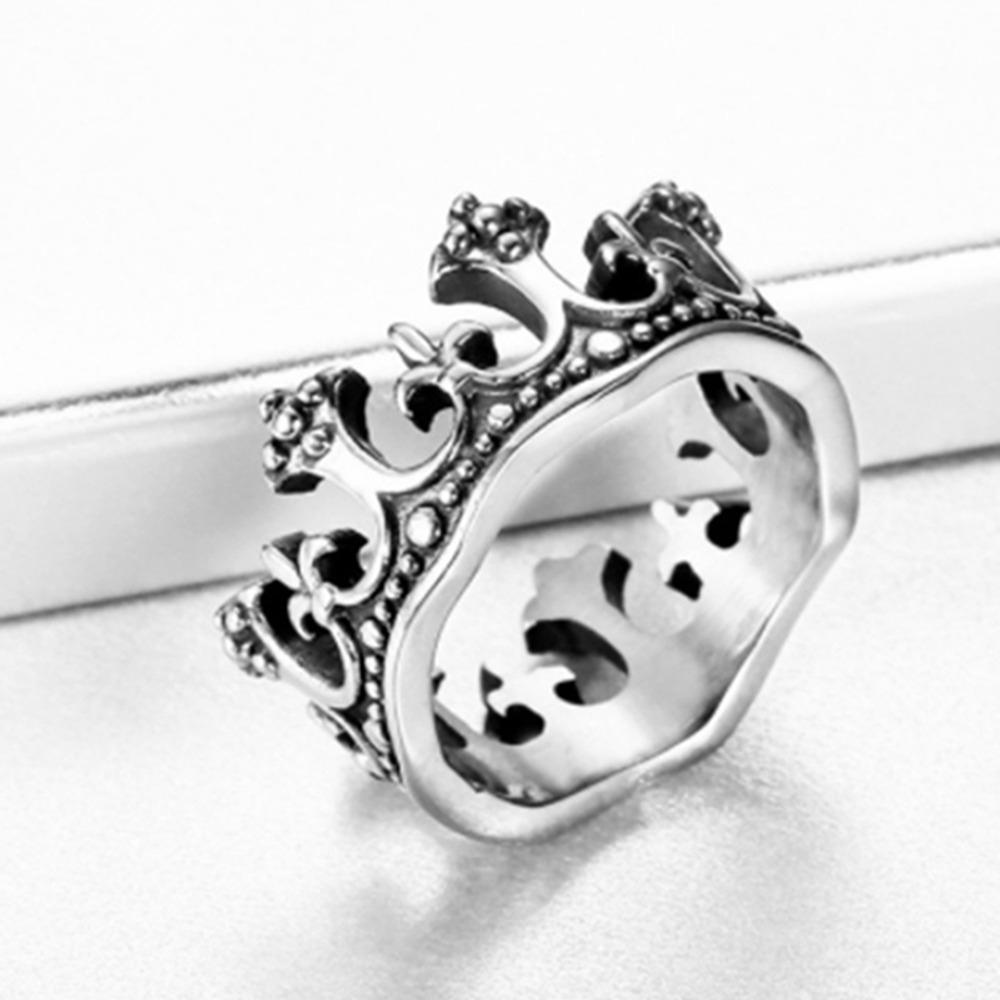 Perhiasan Lelaki Vintage Gothic Nhẫn Hiệp Sĩ Chữ Thập Hoàng Gia Vương Miện Nhẫn Perhiasan Lelaki