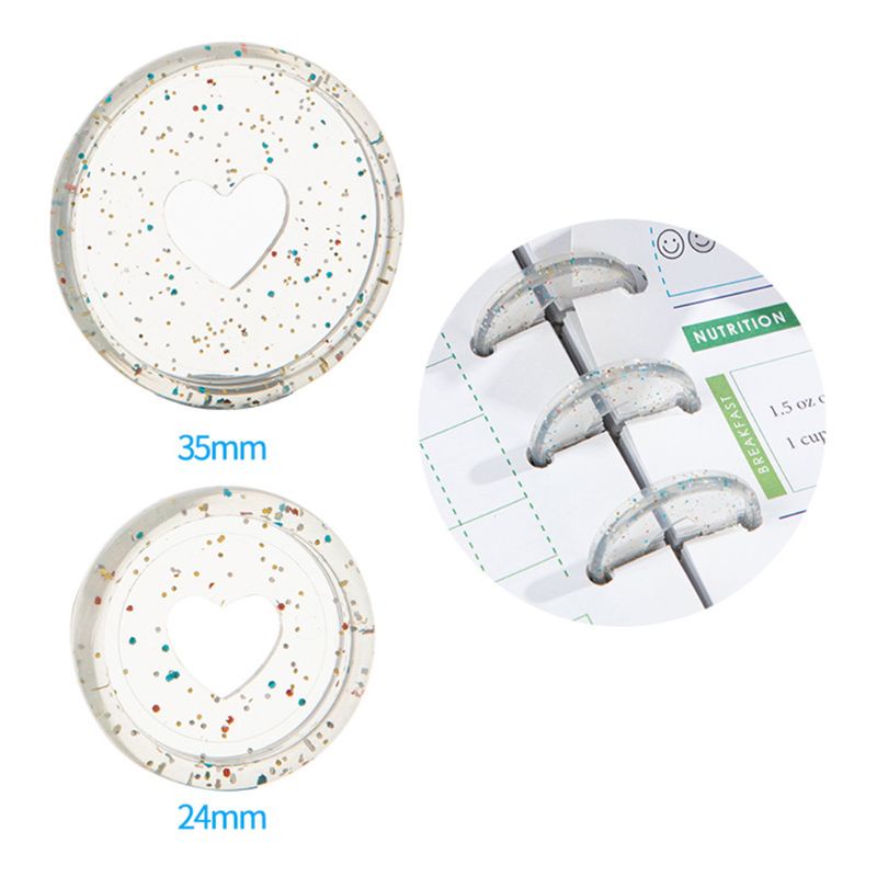 Set 20 Vòng Khóa Nhựa Hình Trái Tim / Nấm / Lá Cây Lấp Lánh Trang Trí Sổ Tay