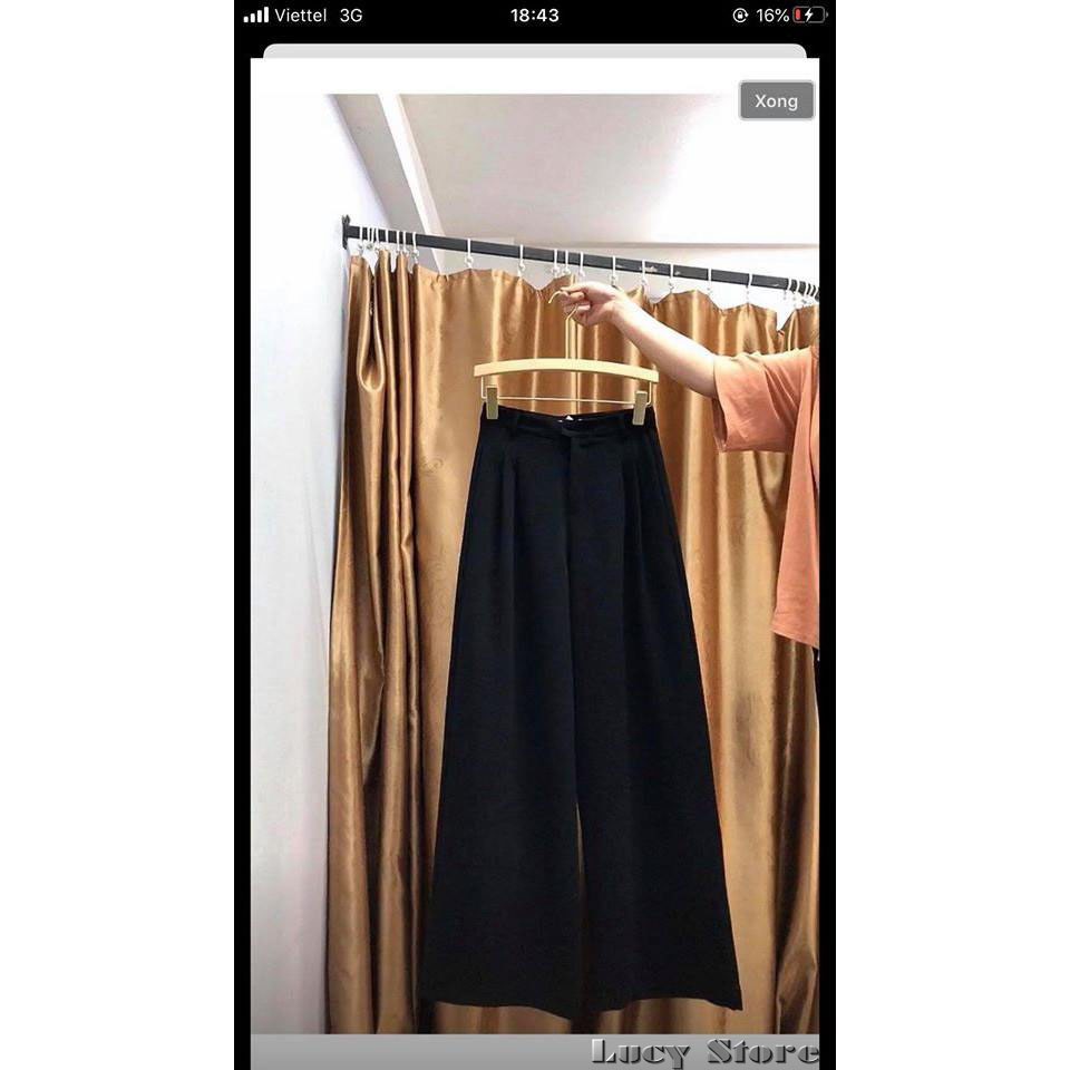 Quần Nữ Kiểu Xuông Ống Rộng Đen | BigBuy360 - bigbuy360.vn