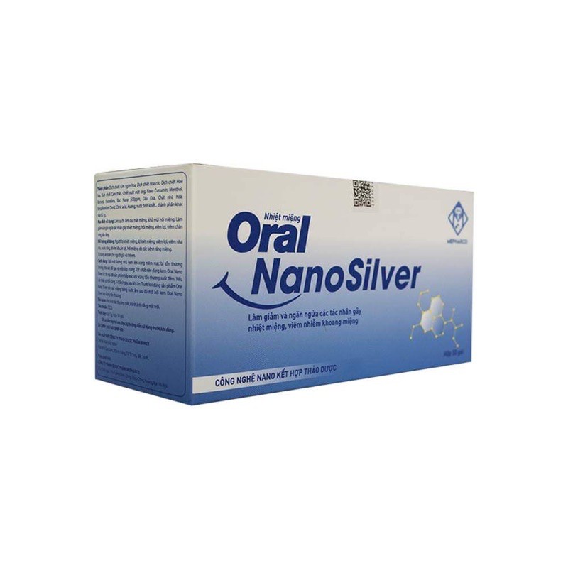 Kem bôi nhiệt miệng Oral Nano Silver (Nano Bạc) gói 1g - Giảm đau, lở loét miệng, lợi, hôi miệng