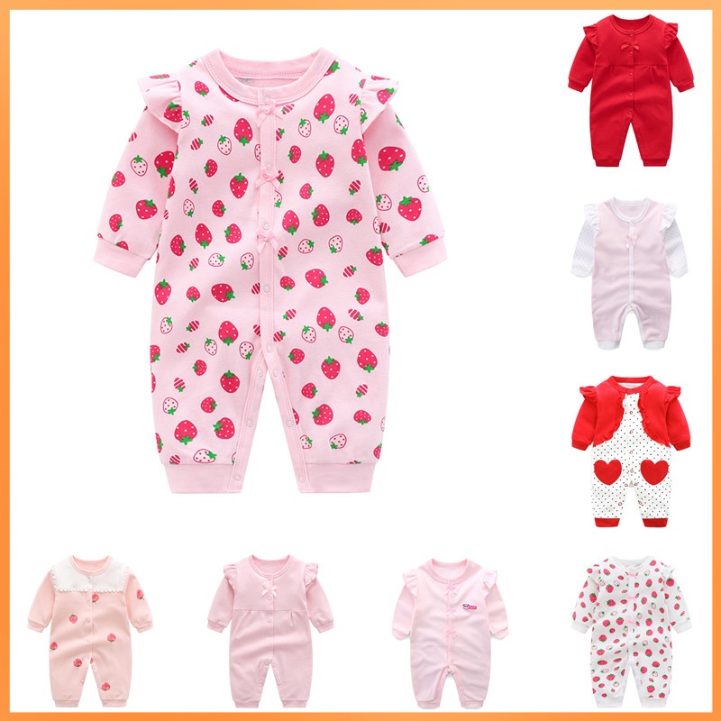bodysuit cho bé gái Bông body chip bé gái quần áo bé gái sơ sinh 0 12 tháng