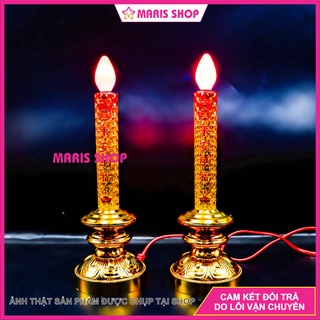 [Giá một cặp] Đèn Nến Màu Vàng Để Bàn Thờ Phật, Ông Bà, Gia Tiên Sử Dụng Đèn Quả Nhót Tiết Kiệm Điện [NEN1-VANG]