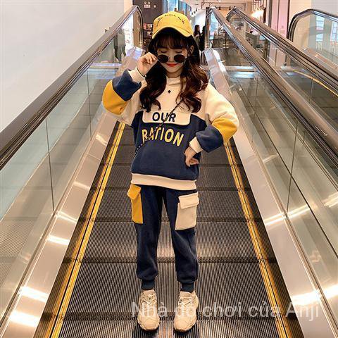 New Korean Style Childrens Matching Girls Red Sports Fashion Female Two Piece Children's Clothing