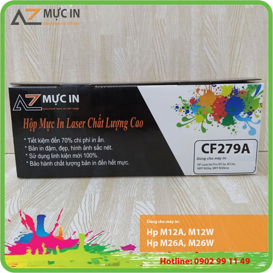 Hộp mực Hp 79A [Mực Chất lượng - Bảo hành 3 Tháng]  | Mực máy in Hp M12A, M12W, M26A, M26W bản in đậm đẹp