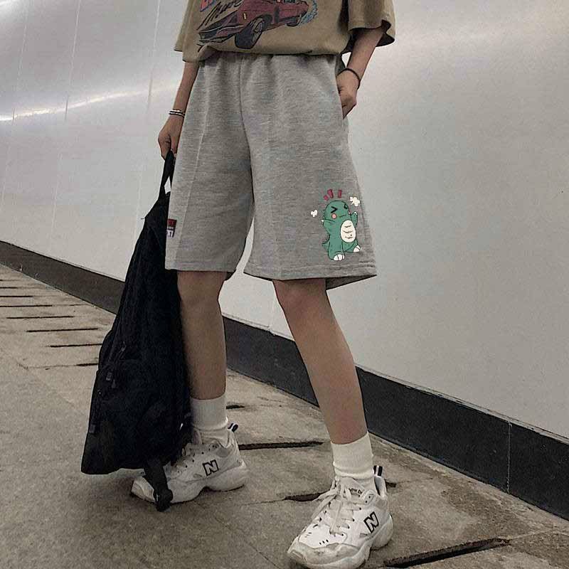 Quần short nam nữ unisex in hoa cúc vải thun poly dày dặn co giãn thoải mái form chuẩn (kemon)