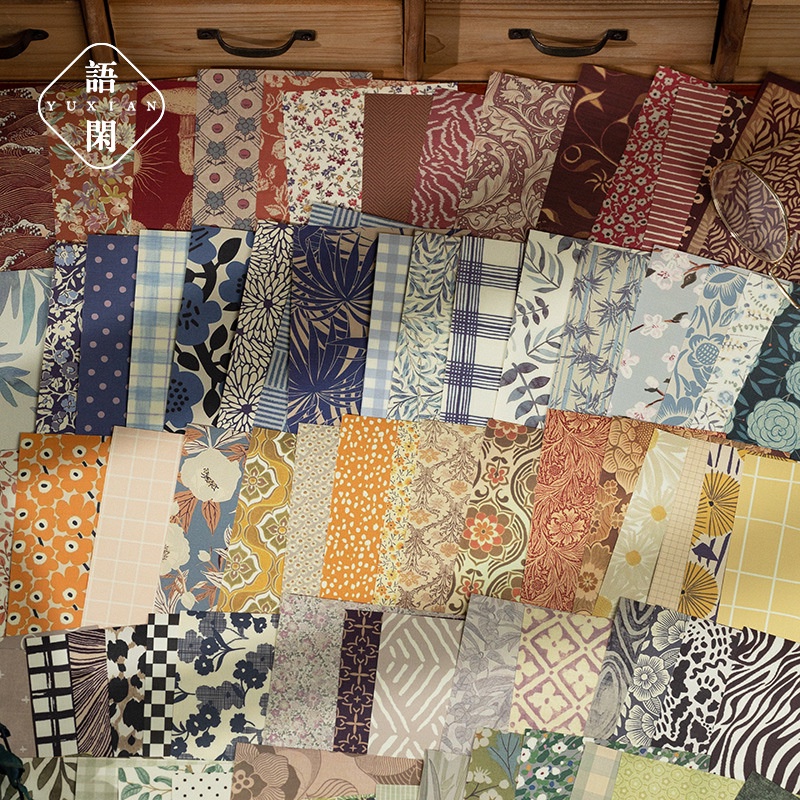 Set 60 Giấy Làm Sổ Tay / Nhật Ký / Sổ Nhật Ký Phong Cách Vintage Vintage Diy