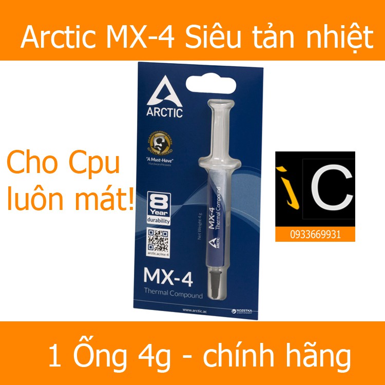 Keo tản nhiệt ống Arctic MX - 4 Siêu mát cho CPU, VGA, Laptop Hàng chính hãng