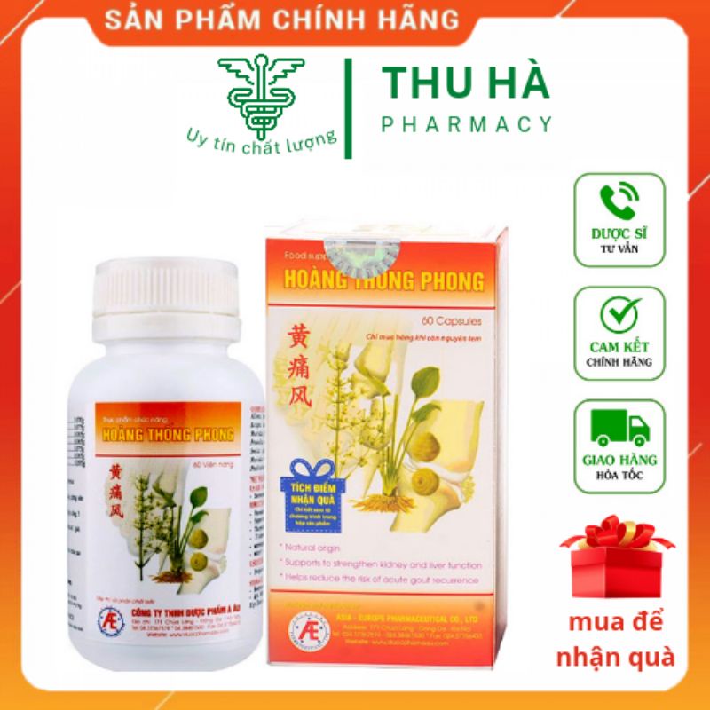 [CHÍNH HÃNG] Viên uống Hoàng Thống Phong - lọ 60 viên