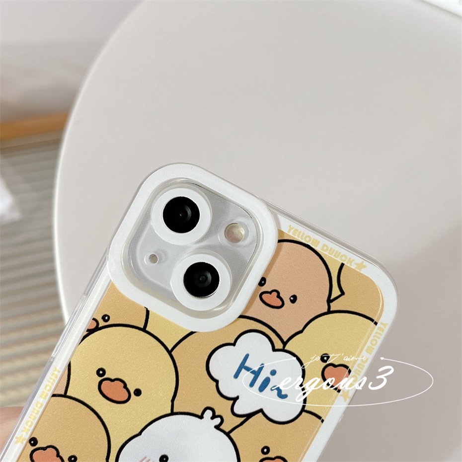 Ốp Điện Thoại Mềm Họa Tiết Vịt Vàng Bảo Vệ Ống Kính Máy Ảnh Cho iPhone 14 13 12 11 Pro Max SE2020 X XR Xs Max 7 8 6 6s Plus