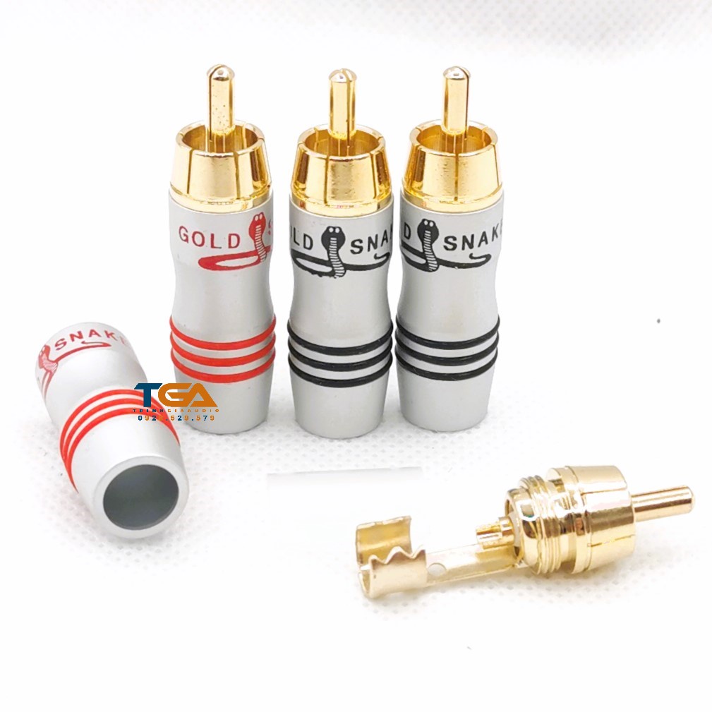 Jack AV - Hoa Sen - RCA hàn dây hãng GOLD Snake