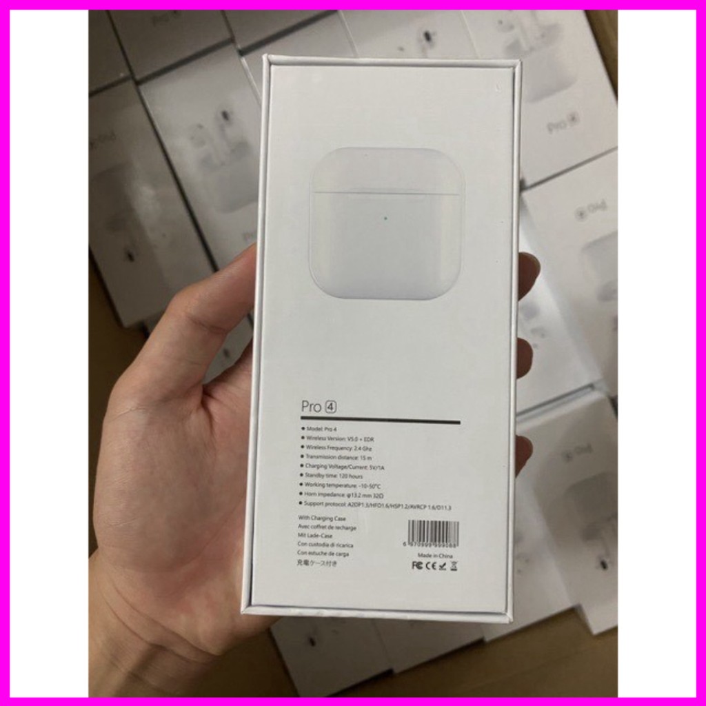 Tai Nghe Bluetooth Airpods Pro 4 Loại 1 . Tự Động Kết Nối Với Iphon . Âm Thanh Cực Đỉnh (Cam Kết Chất Lượng