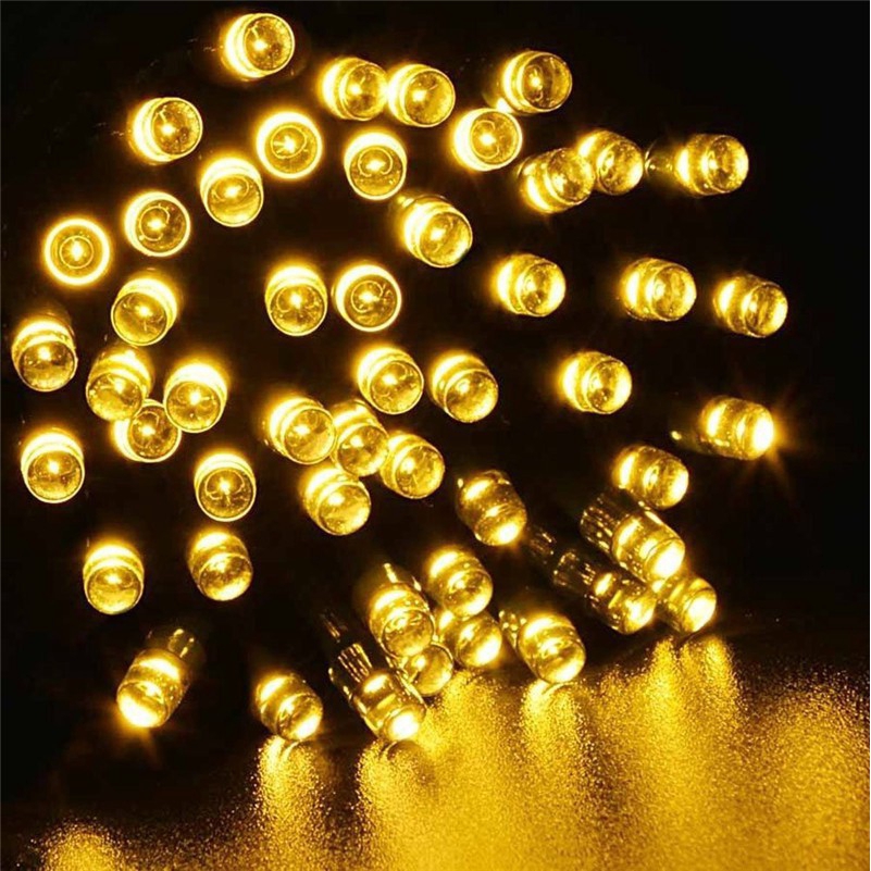12M 100LED Bộ dây trang trí 12 đèn LED chống thấm nước chạy bằng năng lượng mặt trời