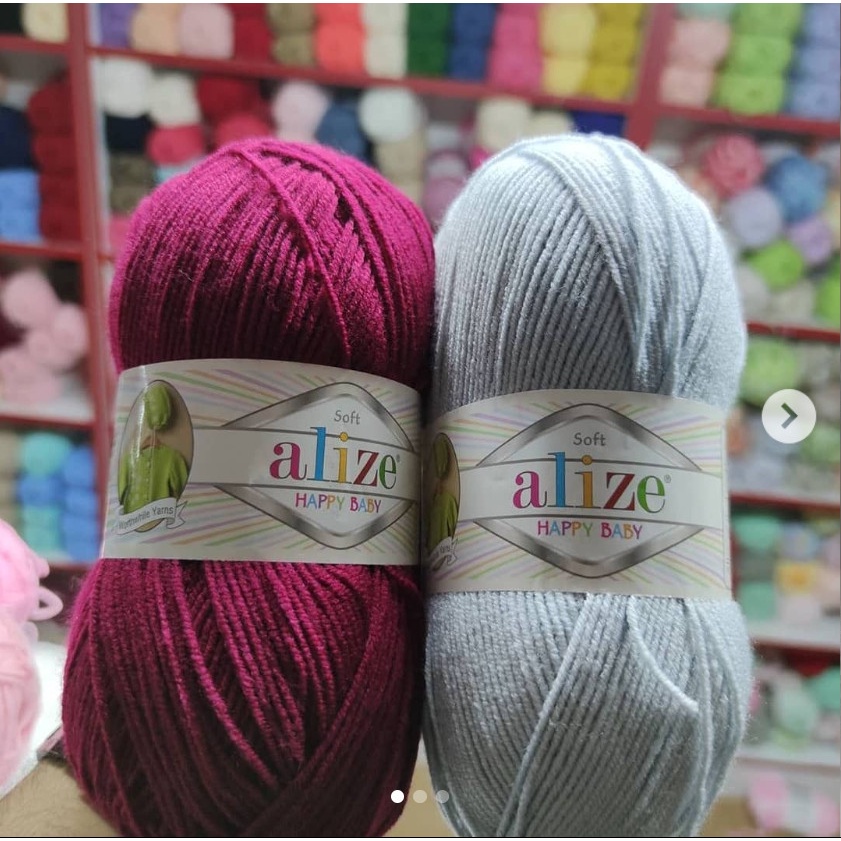 Cuộn len trơn cho em bé Happy Baby hãng Alize yarns siêu mềm và dôi sợi