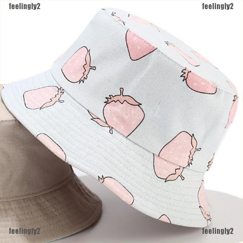 Sale 70% Mũ tai bèo in họa tiết dâu tây dễ thương cho nữ, Pink Giá gốc 107,000 đ - 3F130