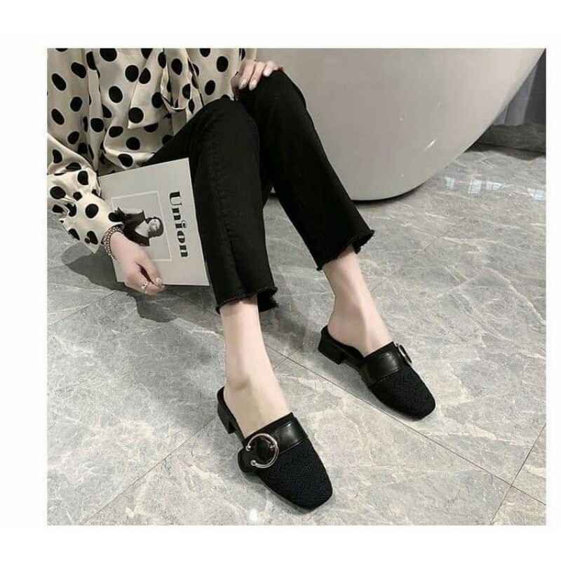 Dép sục 5cm len chun phối đai