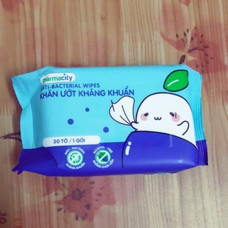 Khăn ướt kháng khuẩn pharmacity _túi 30 cái