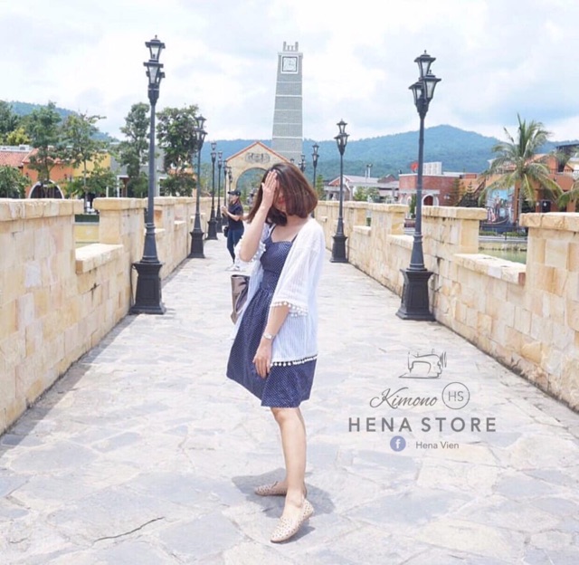 Áo Kimono TUA BI Trắng Đen
