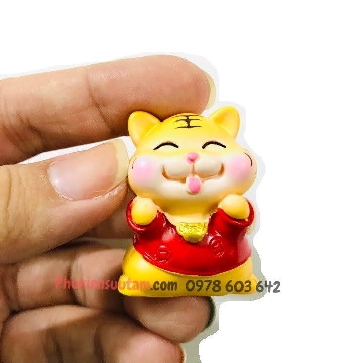 Tượng Nhựa Con Cọp Cute Dễ Thương , Chất liệu Nhựa, trưng bày trên bàn sách, xe oto - SP005465