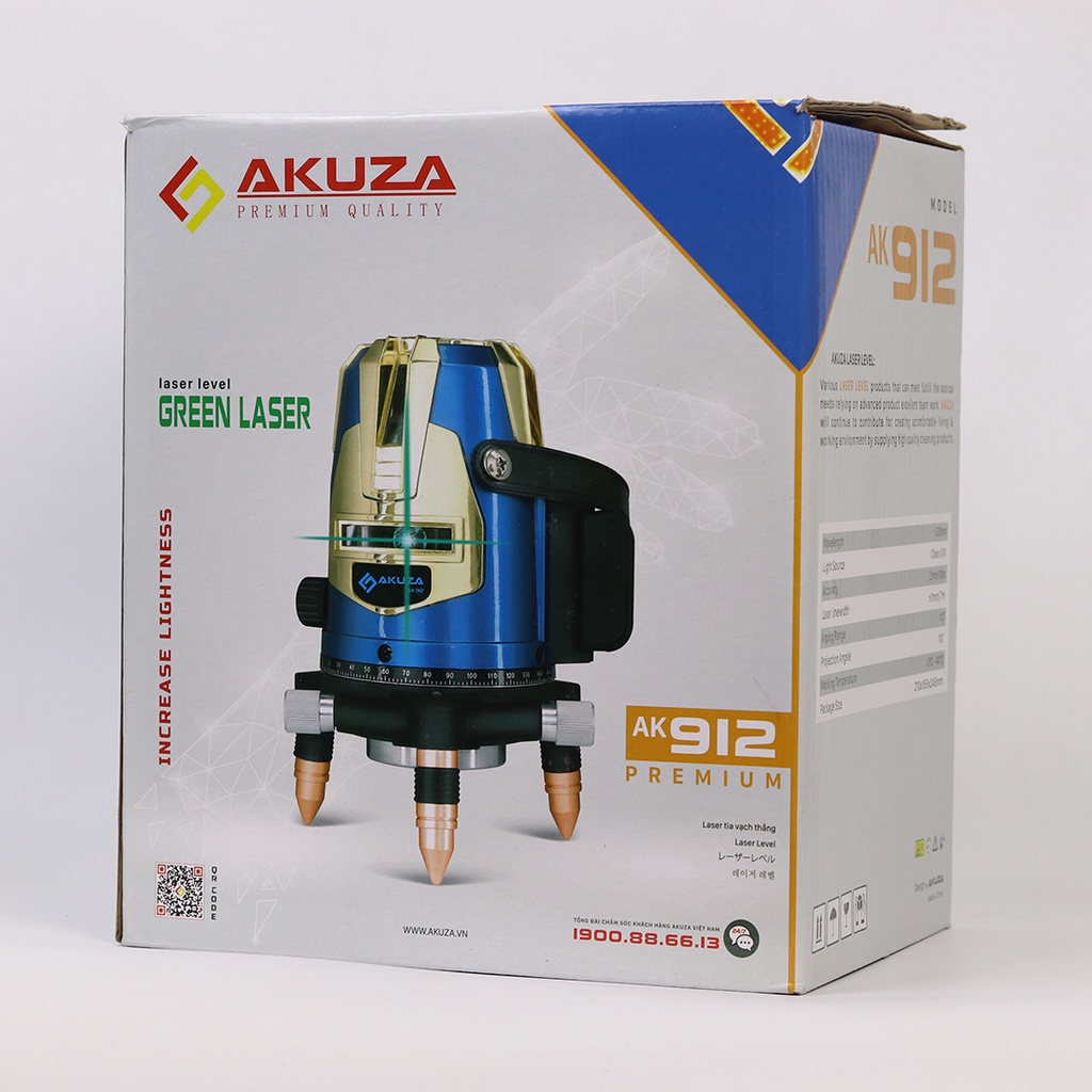 Máy cân bằng laser AKUZA AK 912 5 tia xanh