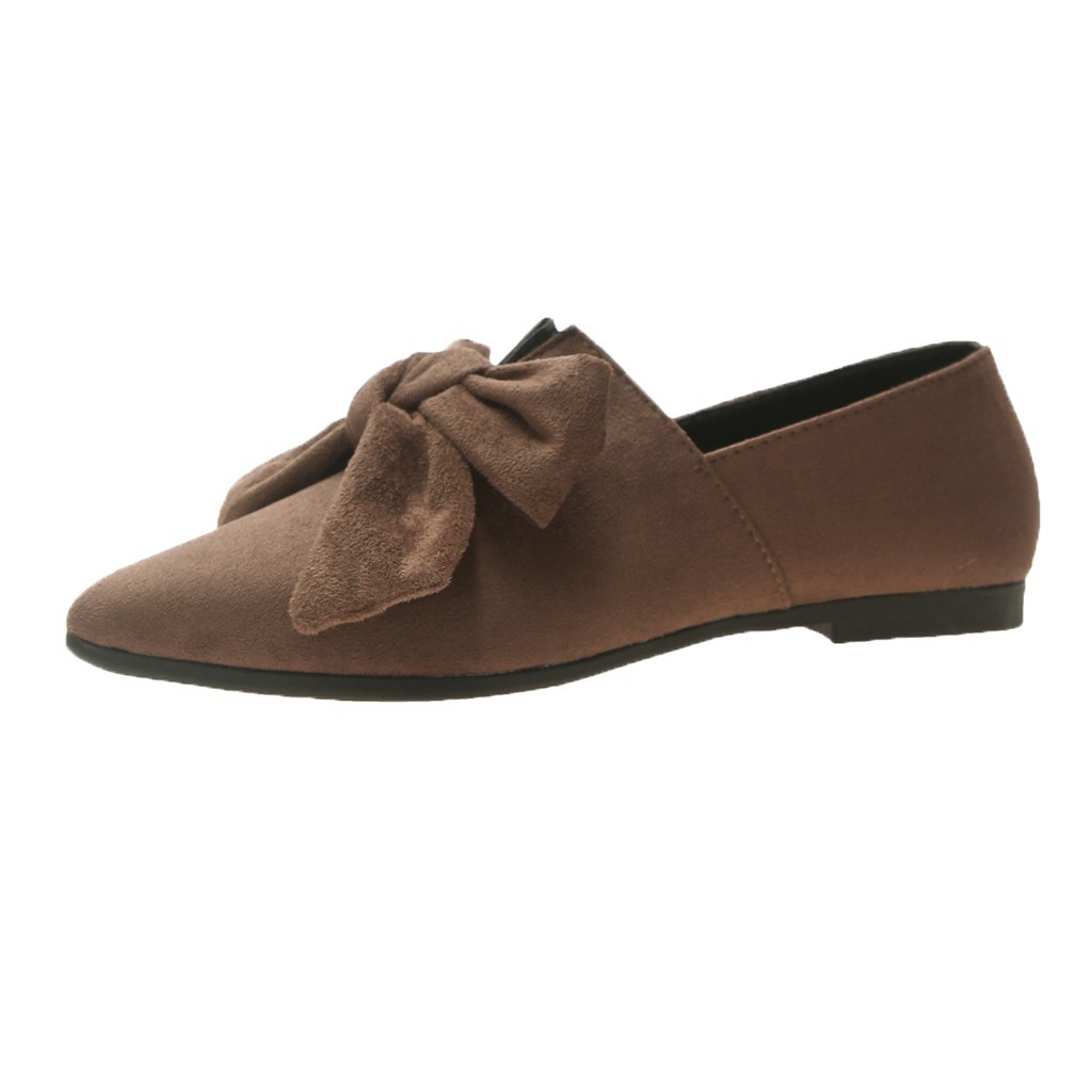 Giày búp bê mũi nhọn đế bệt phối nơ xinh xắn cho nữ | BigBuy360 - bigbuy360.vn