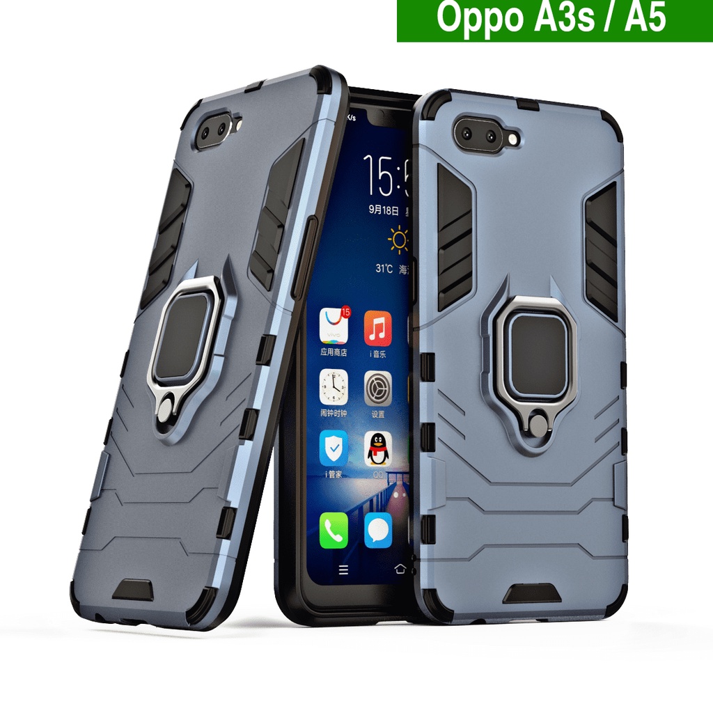 Ốp lưng Oppo A3s / Oppo A5 Chống sốc Iron Man Iring cao cấp giá đỡ xem phim cao cấp