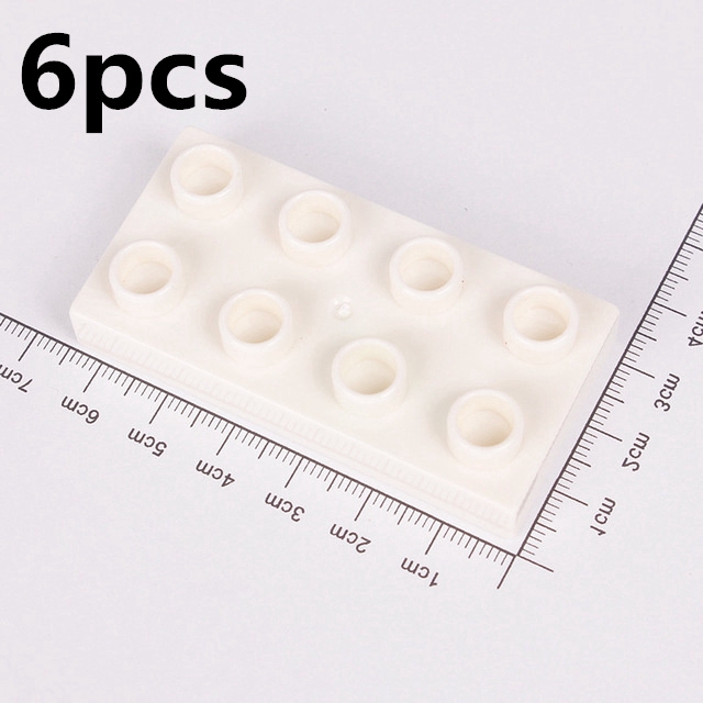 6PCS Set khối đồ chơi lego lắp ráp 8 lỗ bằng nhựa nhiều màu cho bé